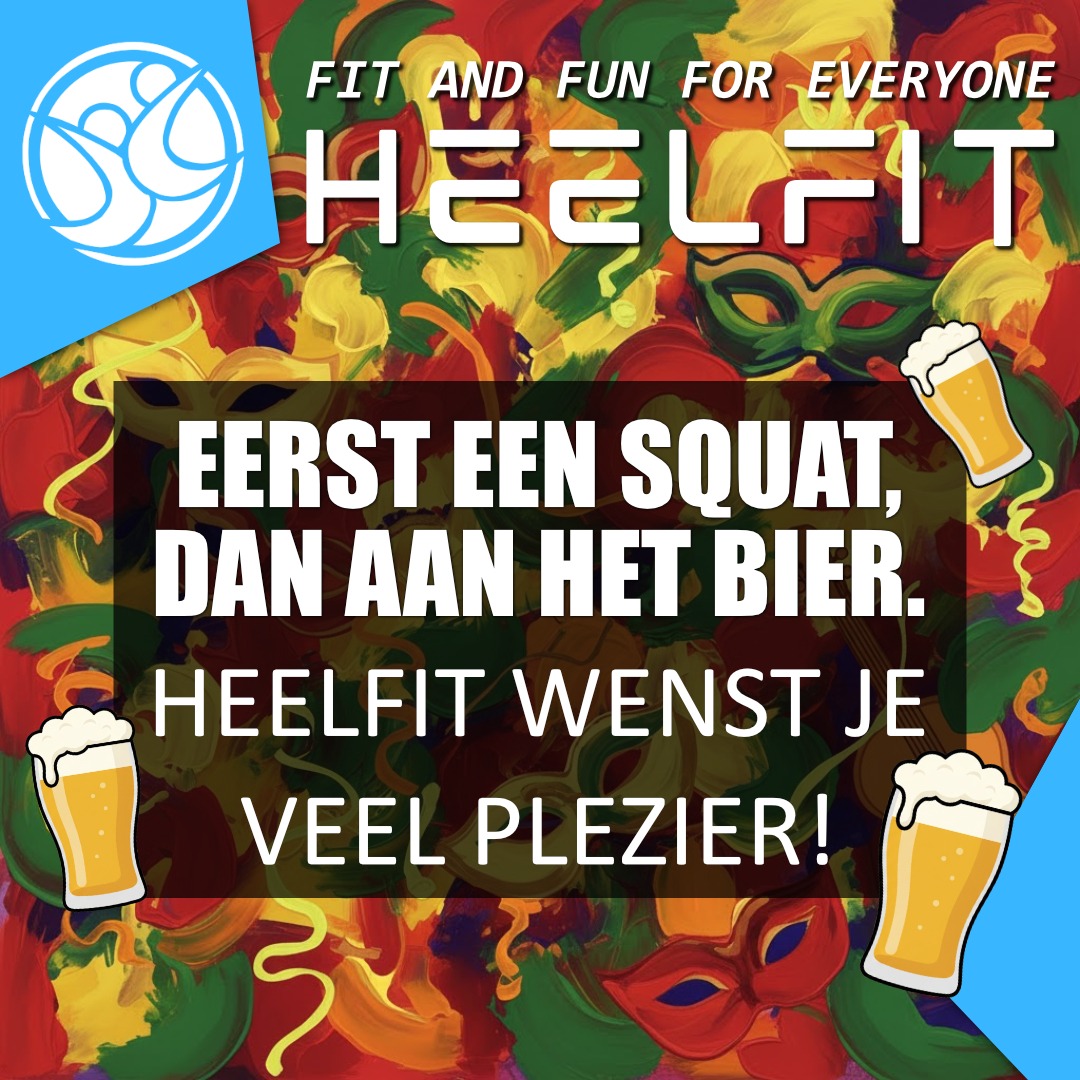 Eerst een squat. Dan aan het bier. HeelFit wenst je veel plezier!